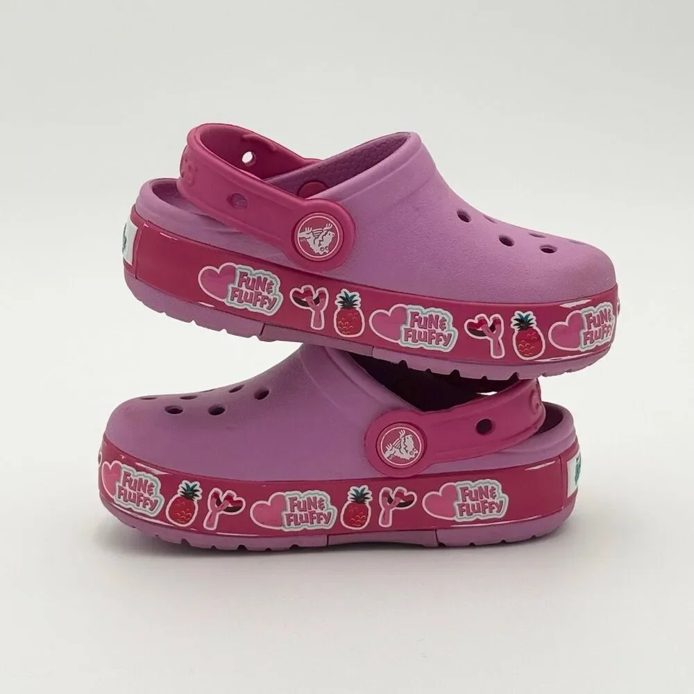 Crocs Girls' Fun Lab Hatchlings Band Lights Clogs - US Size C8 GS